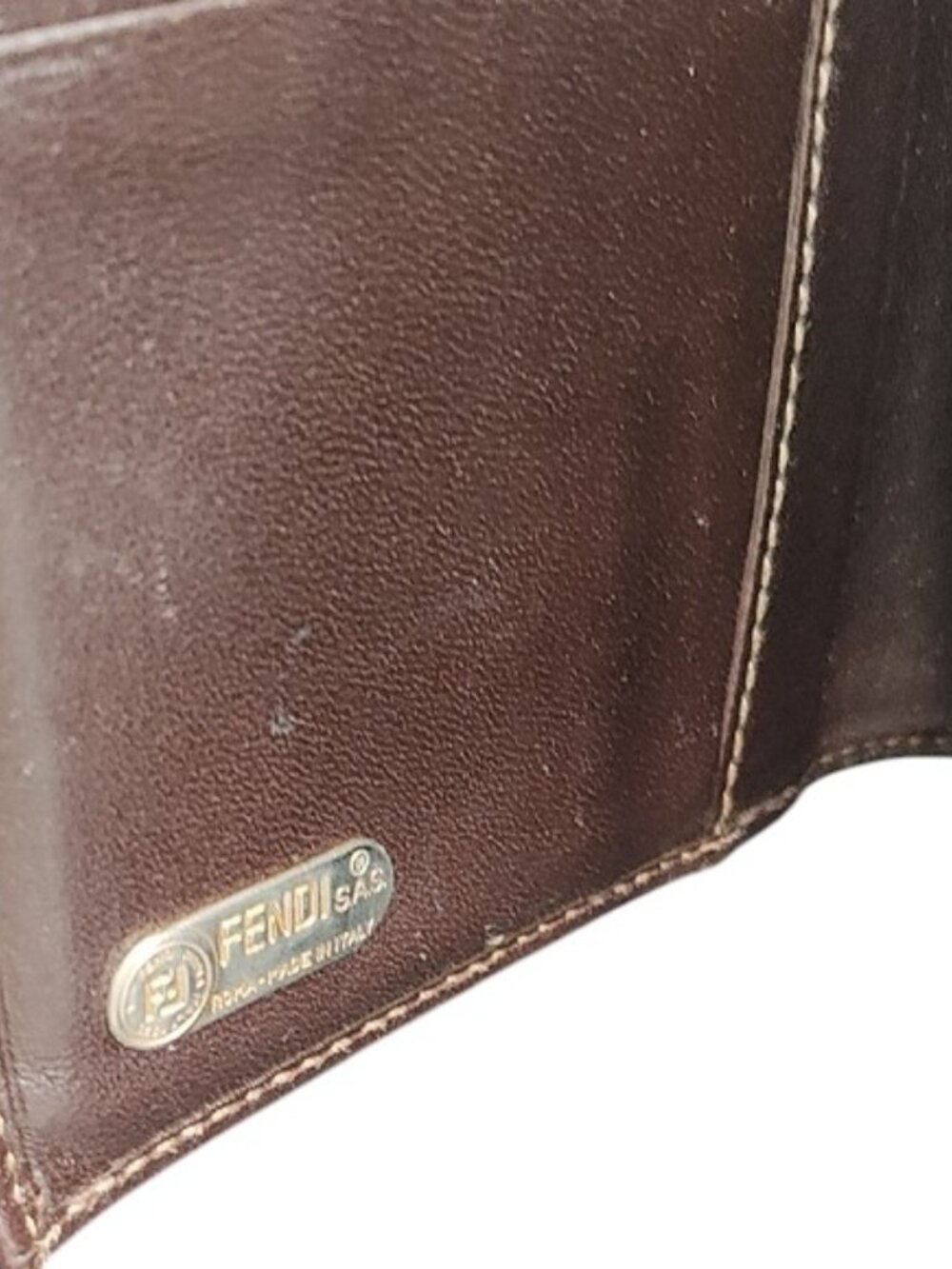 Fendi | Brown Zucca Canvas & Leather | Snap Wallet | missing kisslock - Picture 8 of 10